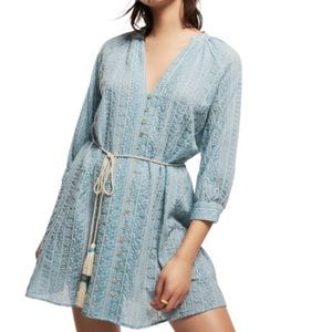 Zara Embroidered Blue Dress. M